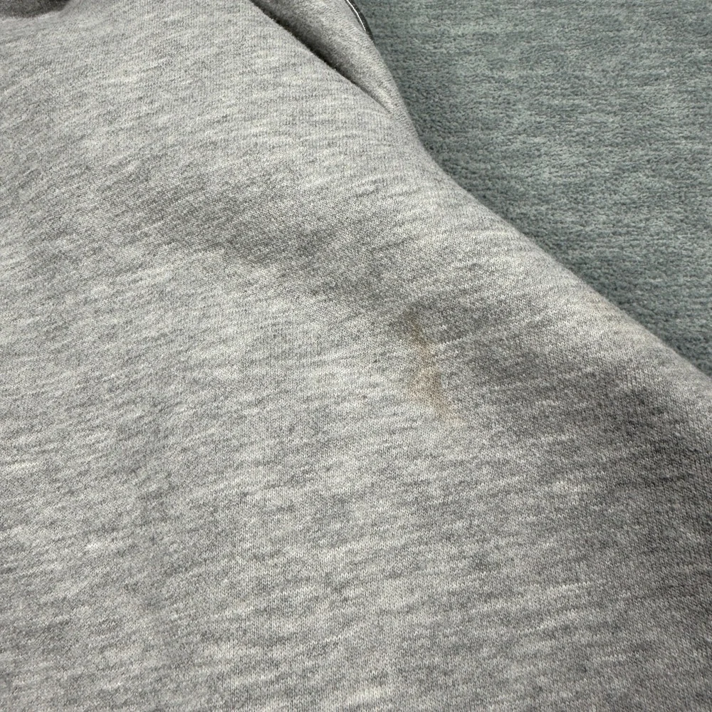Adidas Hoodie Mens L Gray Full Zip 3-Stripe Metallic Silver Logo Fleece 25x31‎